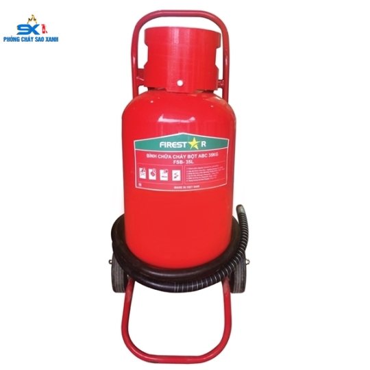 Bình bột ABC 35kg xe đảy FireStart - Tổng Kho PCCC - Công Ty TNHH Phòng Cháy Sao Xanh